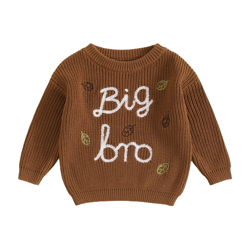 Big & Lil BRO Fall Leaves Matching Knit Sweaters - PREORDER