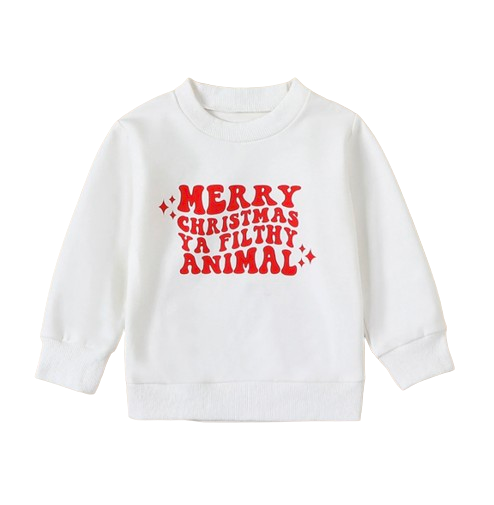 Merry Christmas Ya Filthy Animal Mama & Mini Matching Pullovers - PREORDER