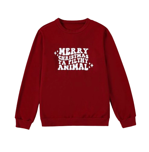 Merry Christmas Ya Filthy Animal Mama & Mini Matching Pullovers - PREORDER