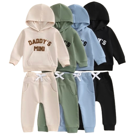 Daddys Mini Hoodie Jogger Outfits (4 Colors) - PREORDER