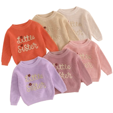 Little Sister Daisies Knit Sweaters (6 Colors) - PREORDER