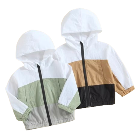 Three Tone Windbreaker Hooded Jackets (2 Colors) - PREORDER