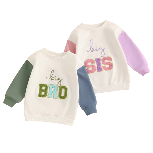 Big/Lil Sister & Brother Embroidered Pullovers & Rompers - PREORDER