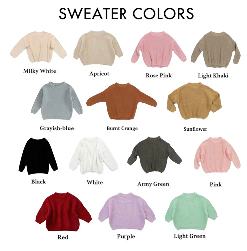 Yarn *CUSTOM* Game Day Solid Knit Sweaters (14 Colors)