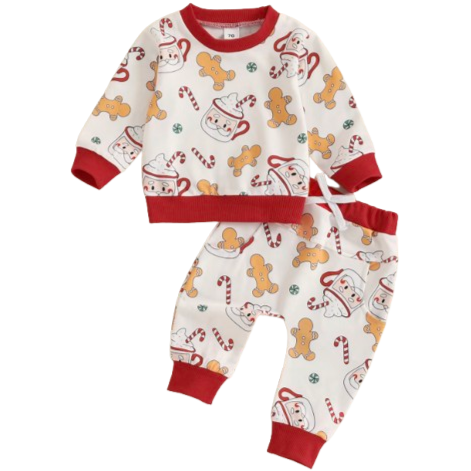 Santa Mugs & Cookies Jogger Outfit - PREORDER