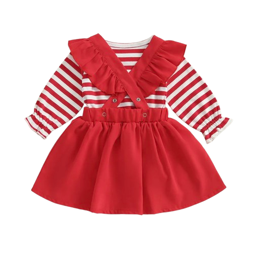 Striped Santa Pockets Dress Outfit - PREORDER