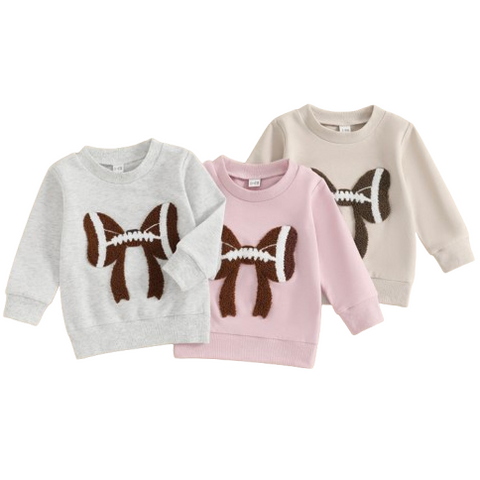 Perfect Football Bow Pullovers (3 Colors) - PREORDER