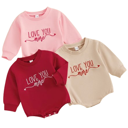 Love You More Embroidered Rompers (3 Colors) - PREORDER