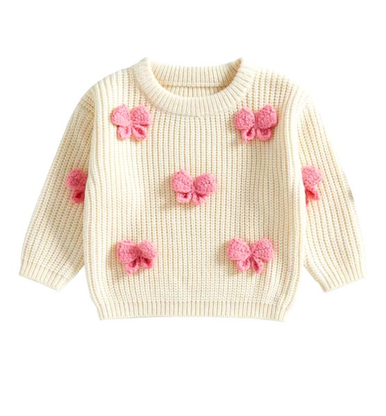 Big Pink Bows Knit Sweaters (2 Colors) - PREORDER