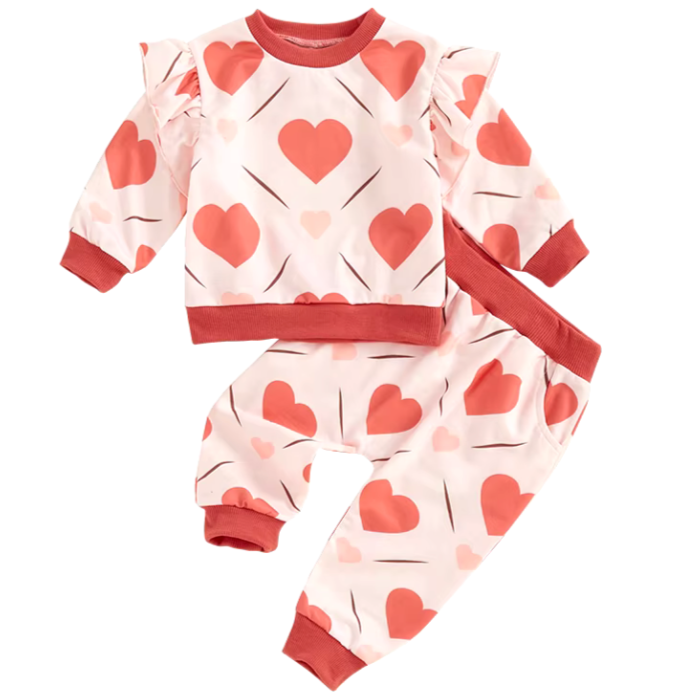 Pink & Red Hearts Jogger Outfit - PREORDER