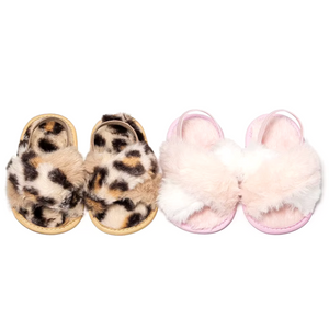 Crossover Fuzzy Slippers (2 Colors) - PREORDER