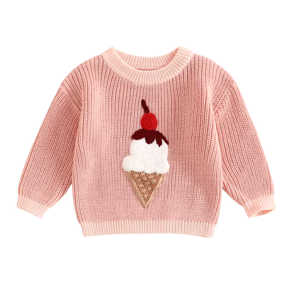 Ice Cream Two Tone Knit Sweaters (2 Colors) - PREORDER