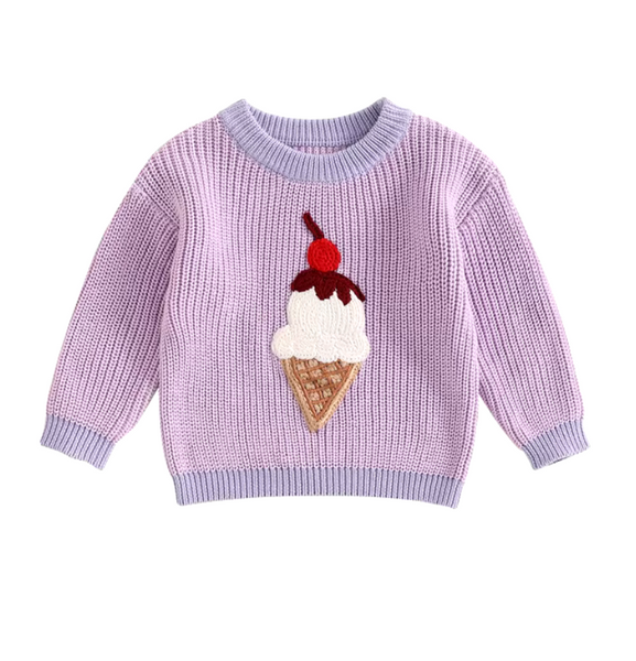 Ice Cream Two Tone Knit Sweaters (2 Colors) - PREORDER