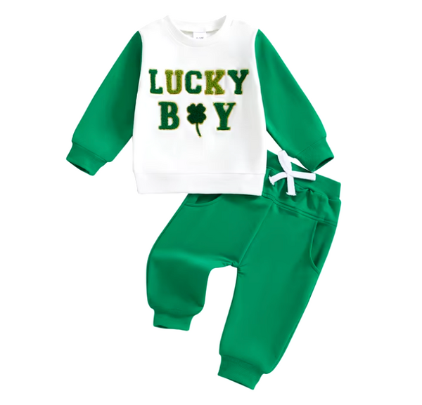 Lucky Baby Two Tone Jogger Outfits (2 Colors) - PREORDER