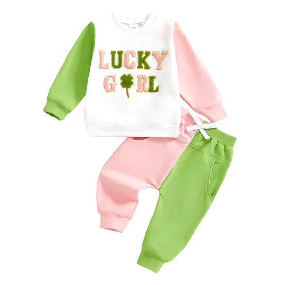 Lucky Baby Two Tone Jogger Outfits (2 Colors) - PREORDER