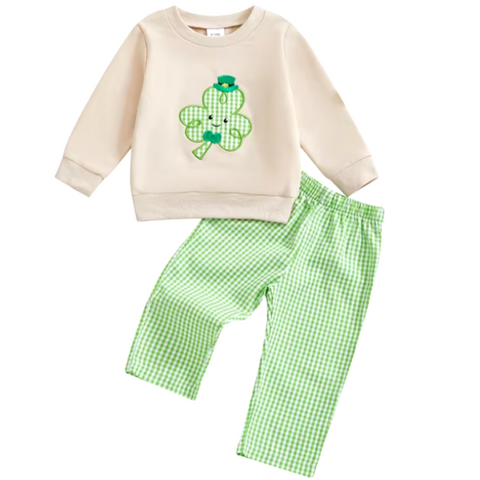 Shamrock Leprechaun Checkered Outfit - PREORDER