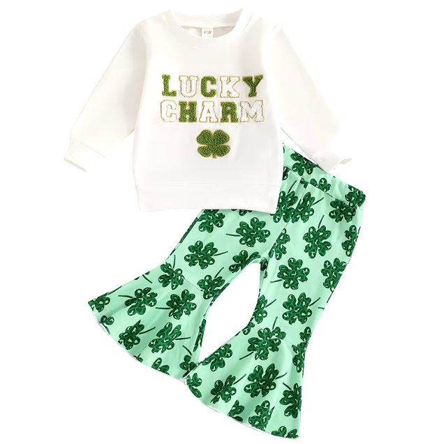 Lucky Charm Leopard Clovers Bells Outfit - PREORDER