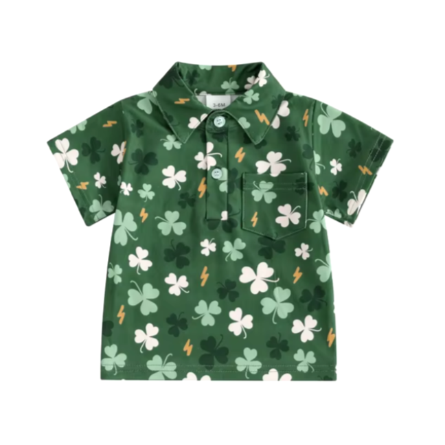 Clovers & Lightening Bolts Collar Shirt - PREORDER