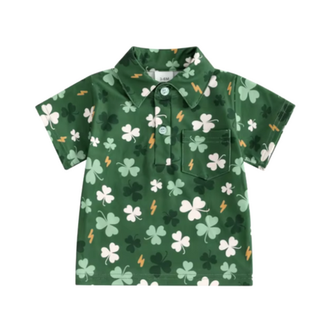 Clovers & Lightening Bolts Collar Shirt - PREORDER