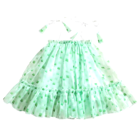 Sheer Clovers Tie Tutu Dress - PREORDER