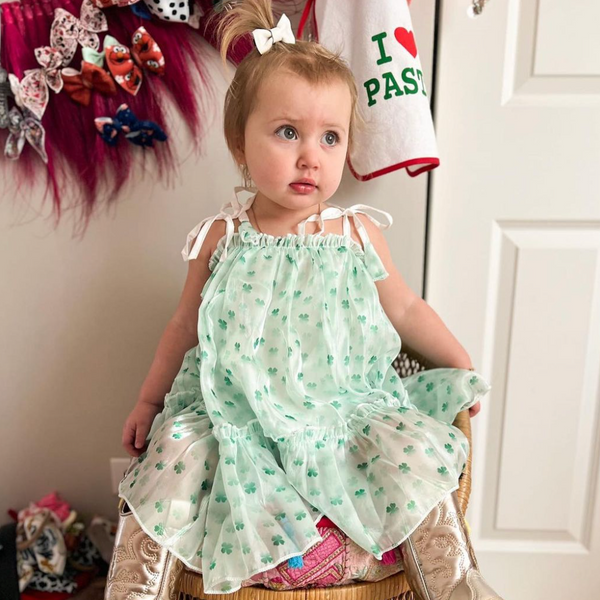 Sheer Clovers Tie Tutu Dress - PREORDER