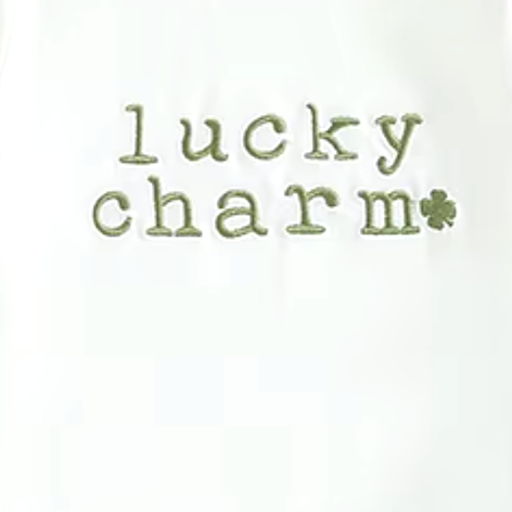 Lucky Charm Embroidered Ribbed Shorts Outfit & Bow - PREORDER