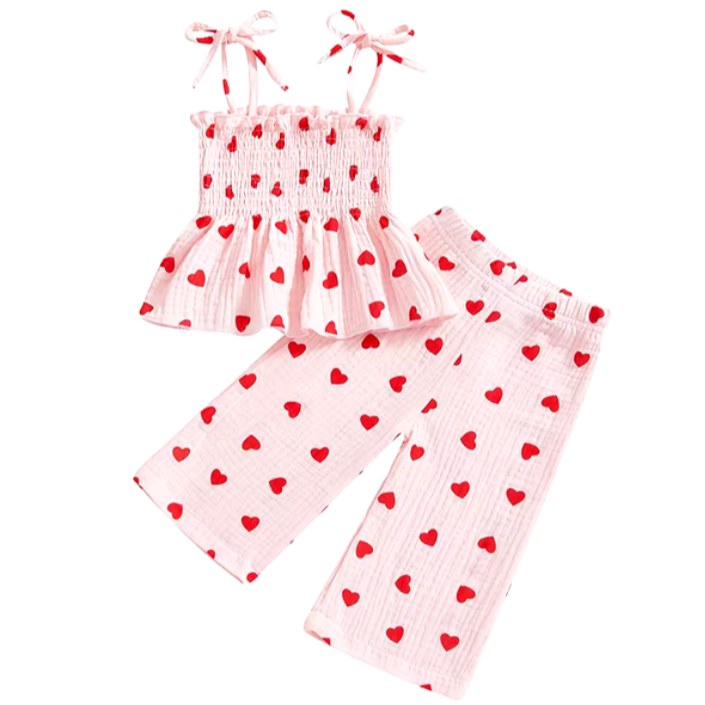 Mini Hearts Scrunch Pants Outfit - PREORDER