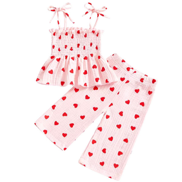 Mini Hearts Scrunch Pants Outfit - PREORDER