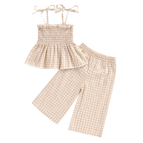 Plaid Scrunch Pants Outfits (3 Colors) - PREORDER