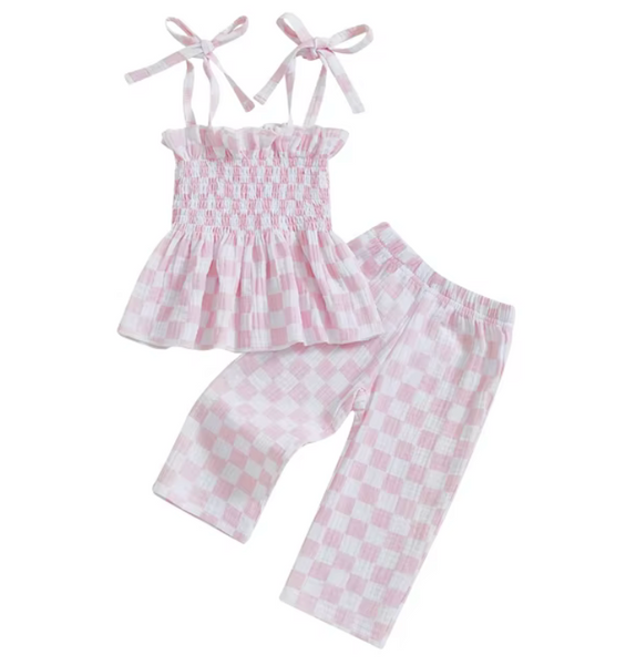 Checkered Scrunch Pants Outfits (3 Colors) - PREORDER