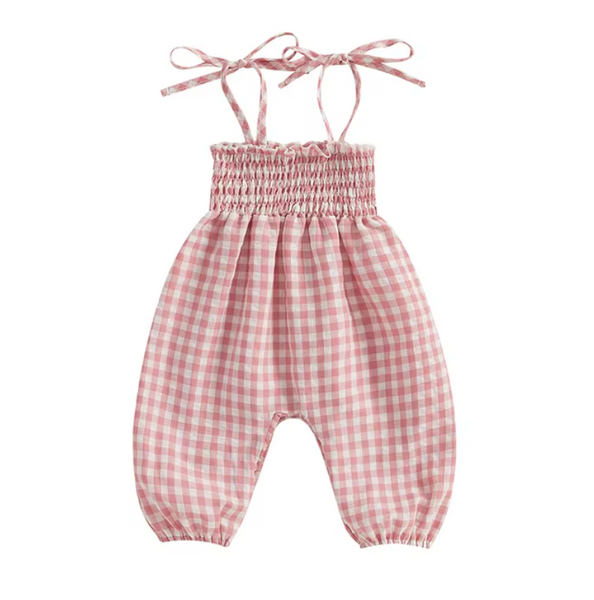 Plaid Scrunch Pants Rompers (3 Colors) - PREORDER