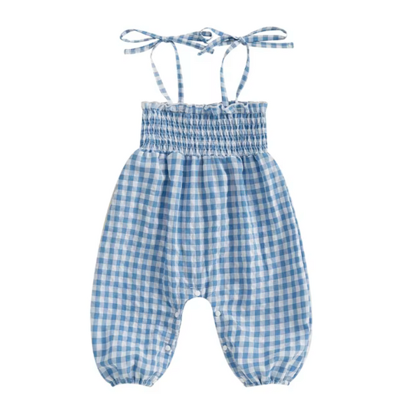 Plaid Scrunch Pants Rompers (3 Colors) - PREORDER