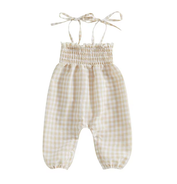 Plaid Scrunch Pants Rompers (3 Colors) - PREORDER