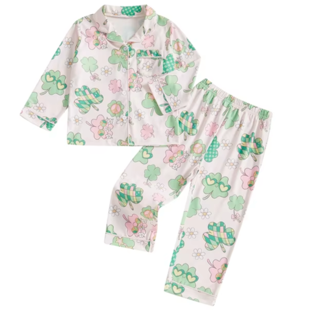 Groovy Disco Shamrocks Silk Pajamas - PREORDER