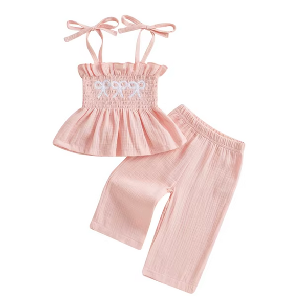 Pretty Bows Scrunch Pants Outfits (2 Colors) - PREORDER