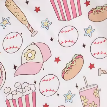 Girly Baseball Game & Snacks Shorts Outfit - PREORDER