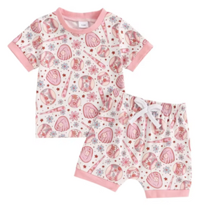 Girly Daisies Baseballs & Bats Shorts Outfit - PREORDER