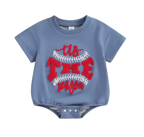 Tis the Season Baseball Rompers (2 Colors) - PREORDER