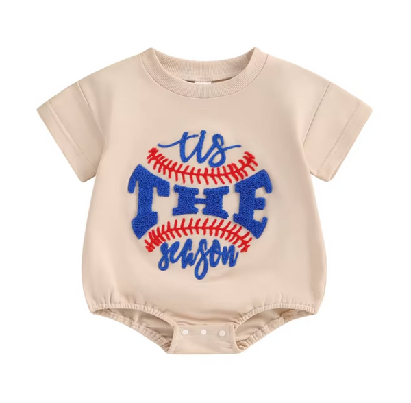 Tis the Season Baseball Rompers (2 Colors) - PREORDER