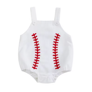 Baseball Corduroy Romper - PREORDER