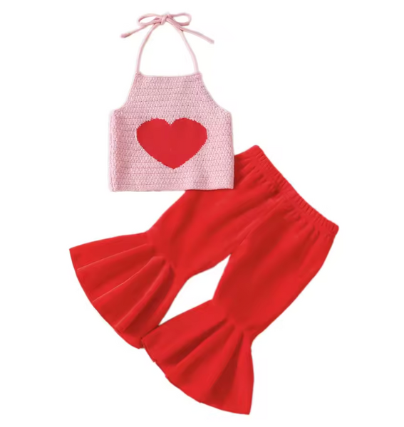 Heart Valentine Knit Velvet Bells Outfits (2 Colors) - PREORDER