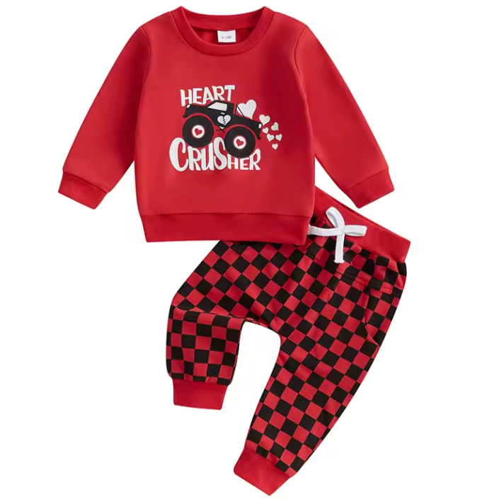 Heart Crusher Checkered Jogger Outfit - PREORDER