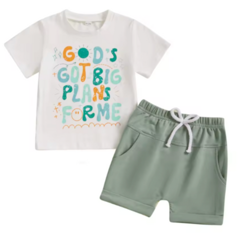 Gods got Big Plans for Me Shorts Outfit - PREORDER