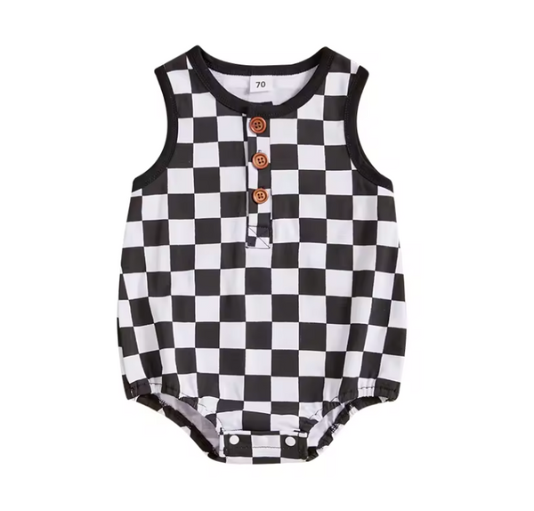 Checkered Tank Rompers (3 Colors) - PREORDER