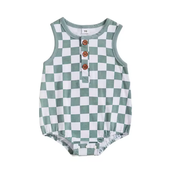 Checkered Tank Rompers (3 Colors) - PREORDER