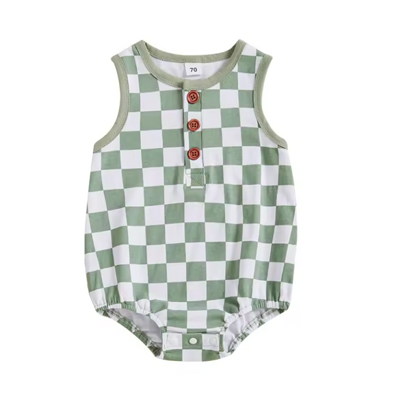 Checkered Tank Rompers (3 Colors) - PREORDER