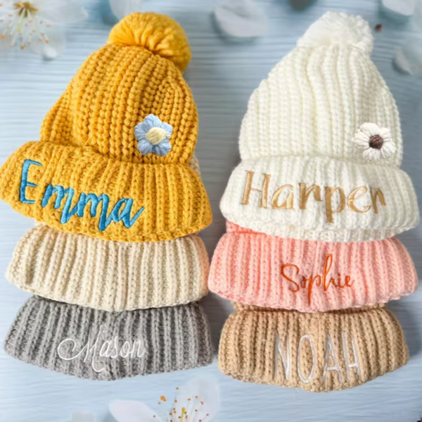 Thread *CUSTOM* Solid Knit Pom Hats (6 Colors)