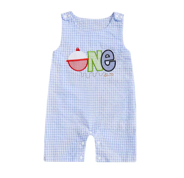 Checkered ONE Fisher Rompers (2 Colors) - PREORDER