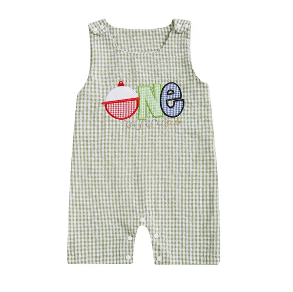 Checkered ONE Fisher Rompers (2 Colors) - PREORDER