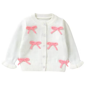 The Perfect Bows Ruffle Knit Cardigans (2 Colors) - PREORDER